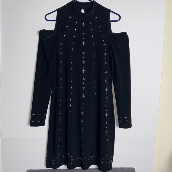 WHBM Dress Womens Small Cold Shoulder Studded Beads Cocktail Sparkle Datenight - Picture 1 of 9